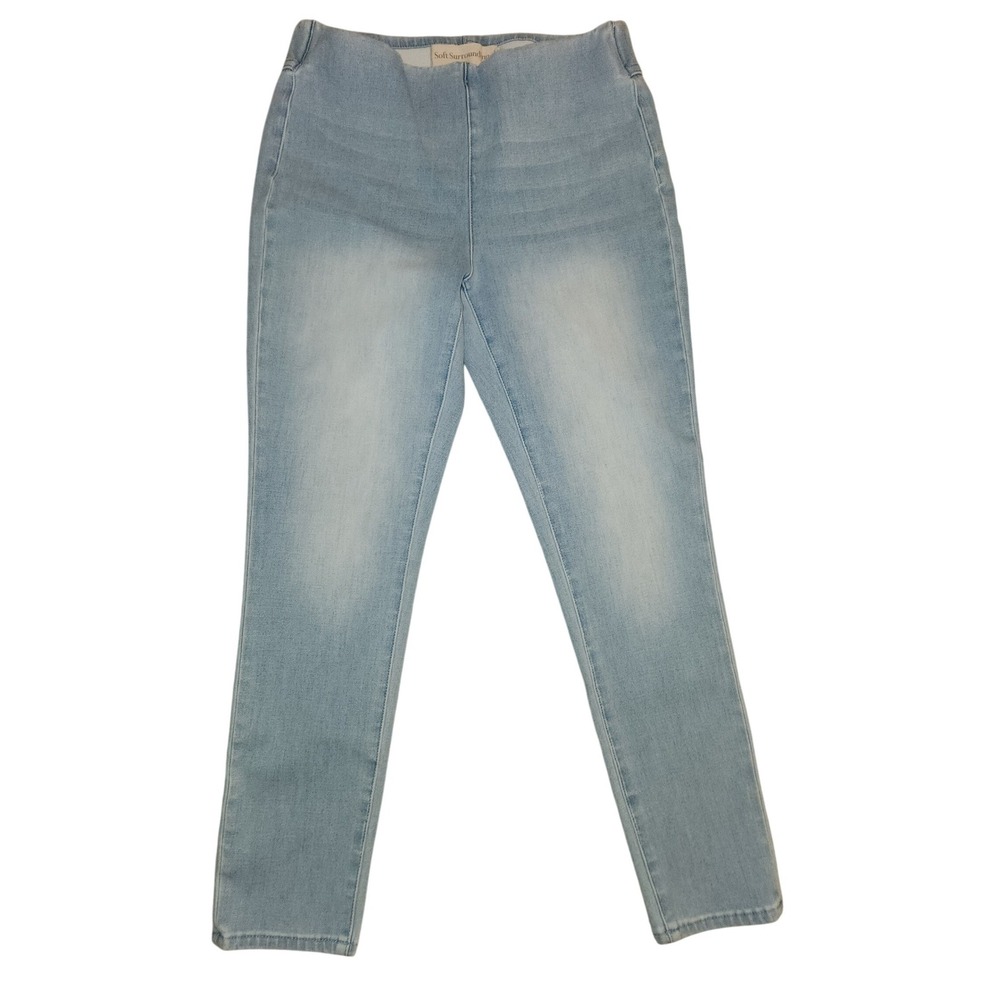 Soft Surroundings Womens Light Wash Pull On Skinny Jeans Size‎ S Stretch Denim